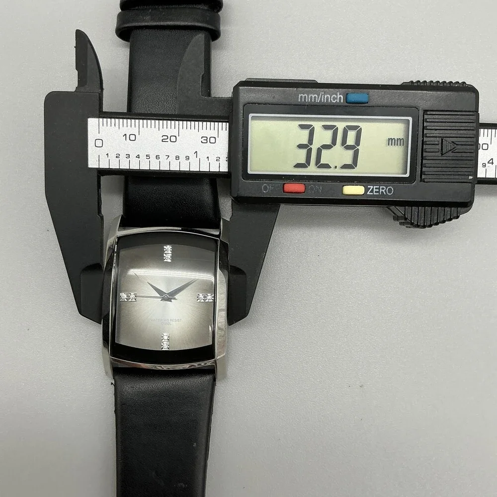 Armitron 20/4309GV Mens Watch 33mm Gray Ombre Dial Black Leather New Battery